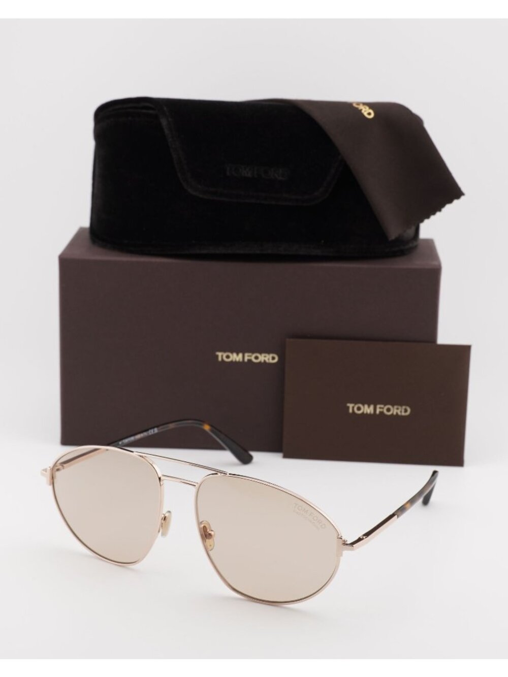 Tom Ford Ken FT1095 28E Aviator Sunglasses - Gold / Brown